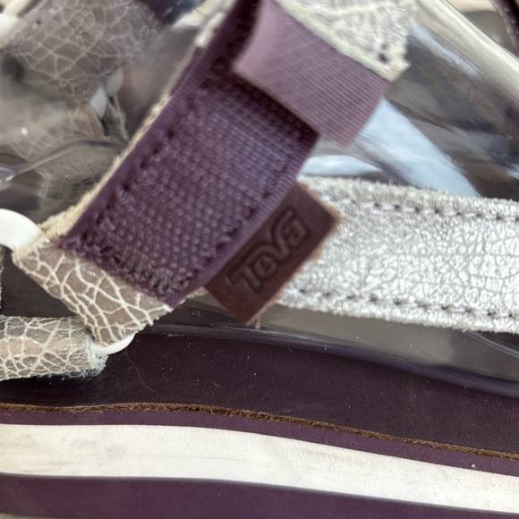 Teva Sandals Womens Size 6 Flatform Universal Platform Slingback Silver Orchid - Picture 5 of 9